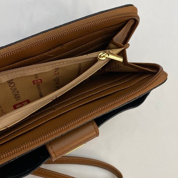 Stone Mountain Leather Blend Wallet Bundle ID Cardholder Engraved Floral Western - Picture 8 of 12